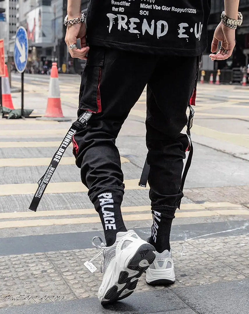 Techwear Streetwear Cargo Jogger Pants With Straps