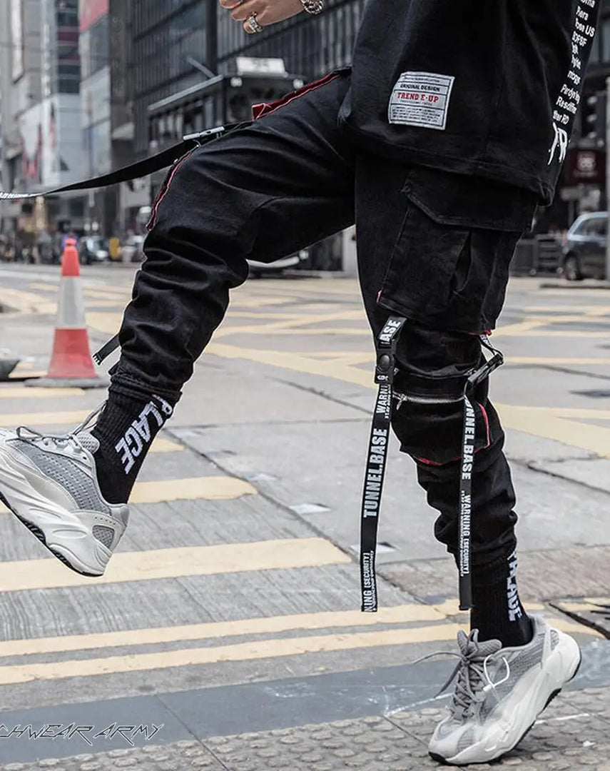 Techwear Streetwear Cargo Jogger Pants With Straps